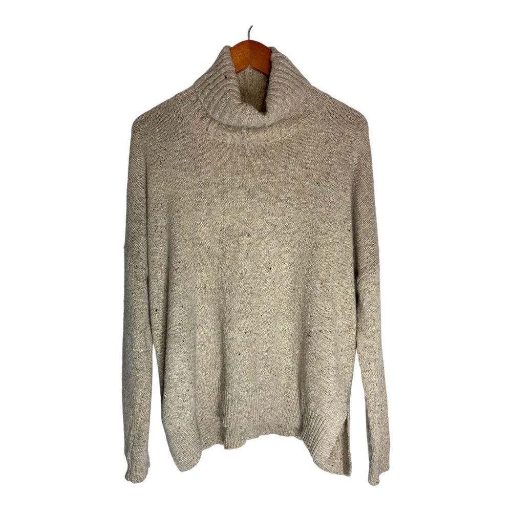 Vince Cream Speckled Cowl Neck Sweater